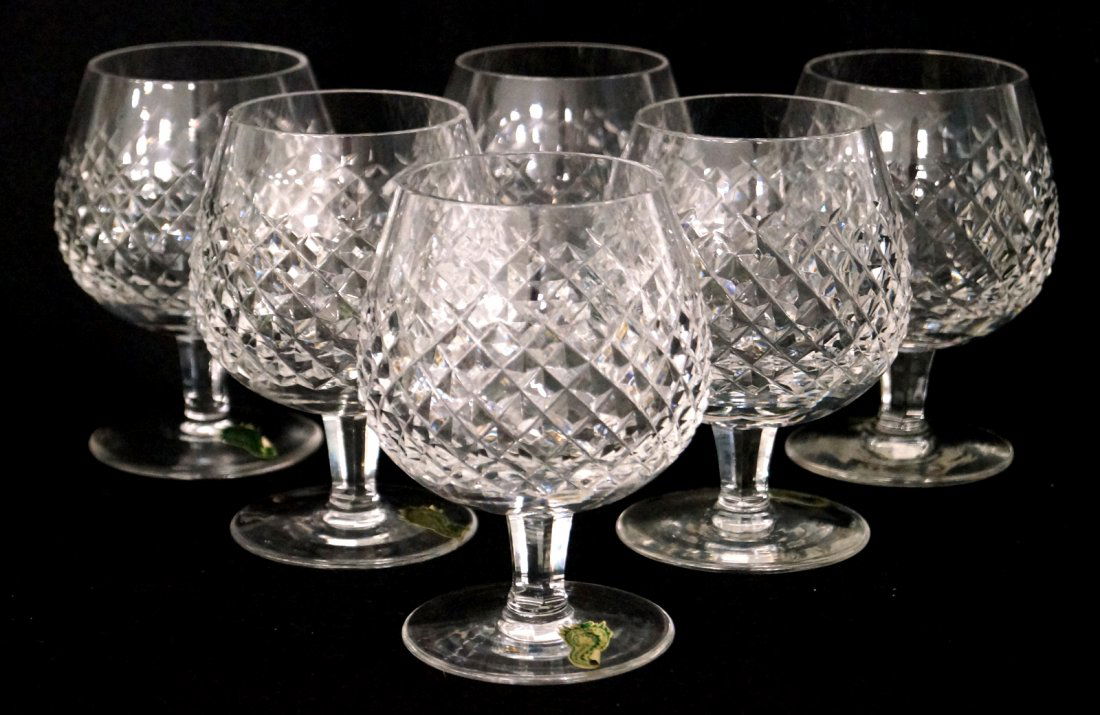 SET (6) WATERFORD "ALANA" CRYSTAL BRANDY SNIFTERS, (1 of 1)