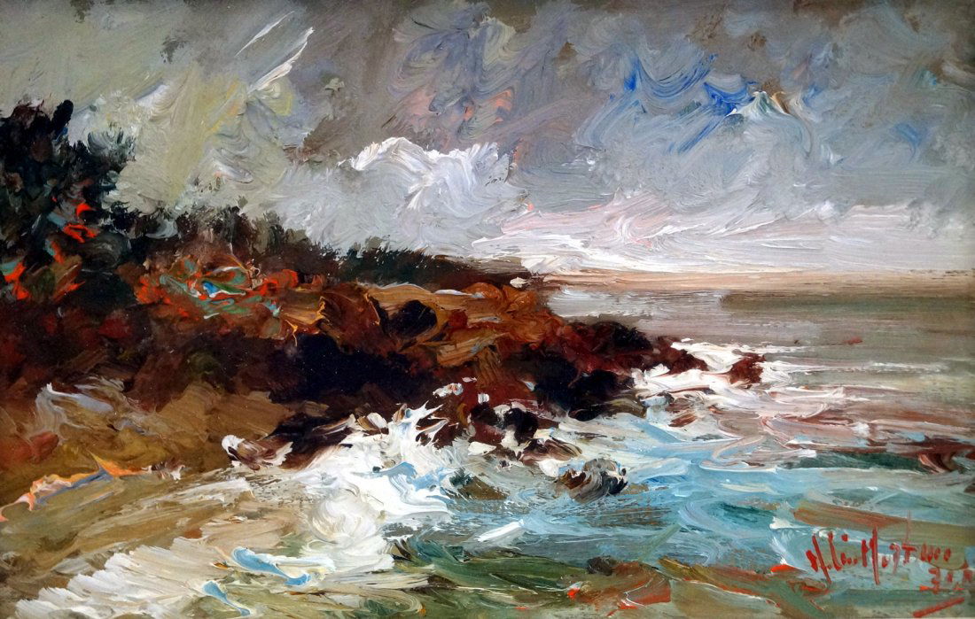 ITALIAN SCHOOL (20TH CENTURY) OIL ON PANEL, COASTAL (1 of 3)