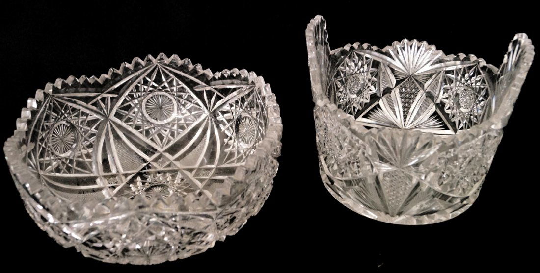 LOT (2) AMERICAN BRILLIANT CUT GLASS INCLUDING BOWL, (1 of 1)