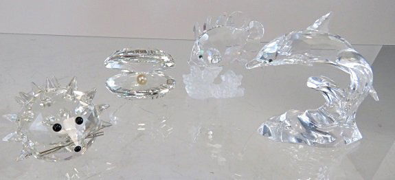LOT (4) SWAROVSKI CRYSTAL ANIMALS INCLUDING HEDGEHOG, (1 of 2)