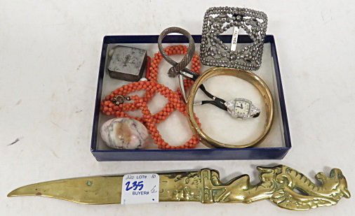 LOT ASSORTED VINTAGE JEWELRY INCLUDING FRENCH CUT STEEL (1 of 2)