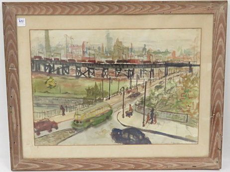 ELAINE-GOLDBERG GALEN (AMERICAN 1928-), WATERCOLOR, (1 of 3)