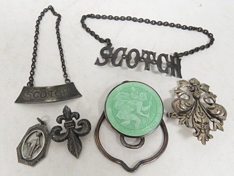 LOT ASSORTED STERLING PINS, LIQUOR COLLARS, BOOK MARK (1 of 1)