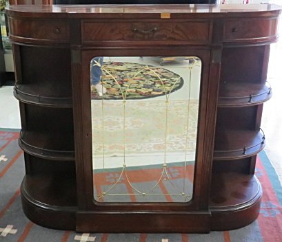 REGENCY STYLE MAHOGANY CREDENZA. HEIGHT 39"; WIDTH 48" (1 of 2)