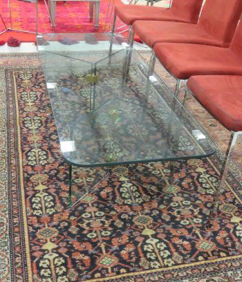 MID-CENTURY DESIGNER MODERN PLATE GLASS COFFEE TABLE. (1 of 6)