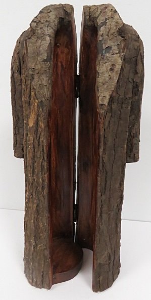 CARVED WOOD COAT FORM WINE BOTTLE BOX. HEIGHT 17": CARVED WOOD COAT FORM WINE BOTTLE BOX. HEIGHT 17"