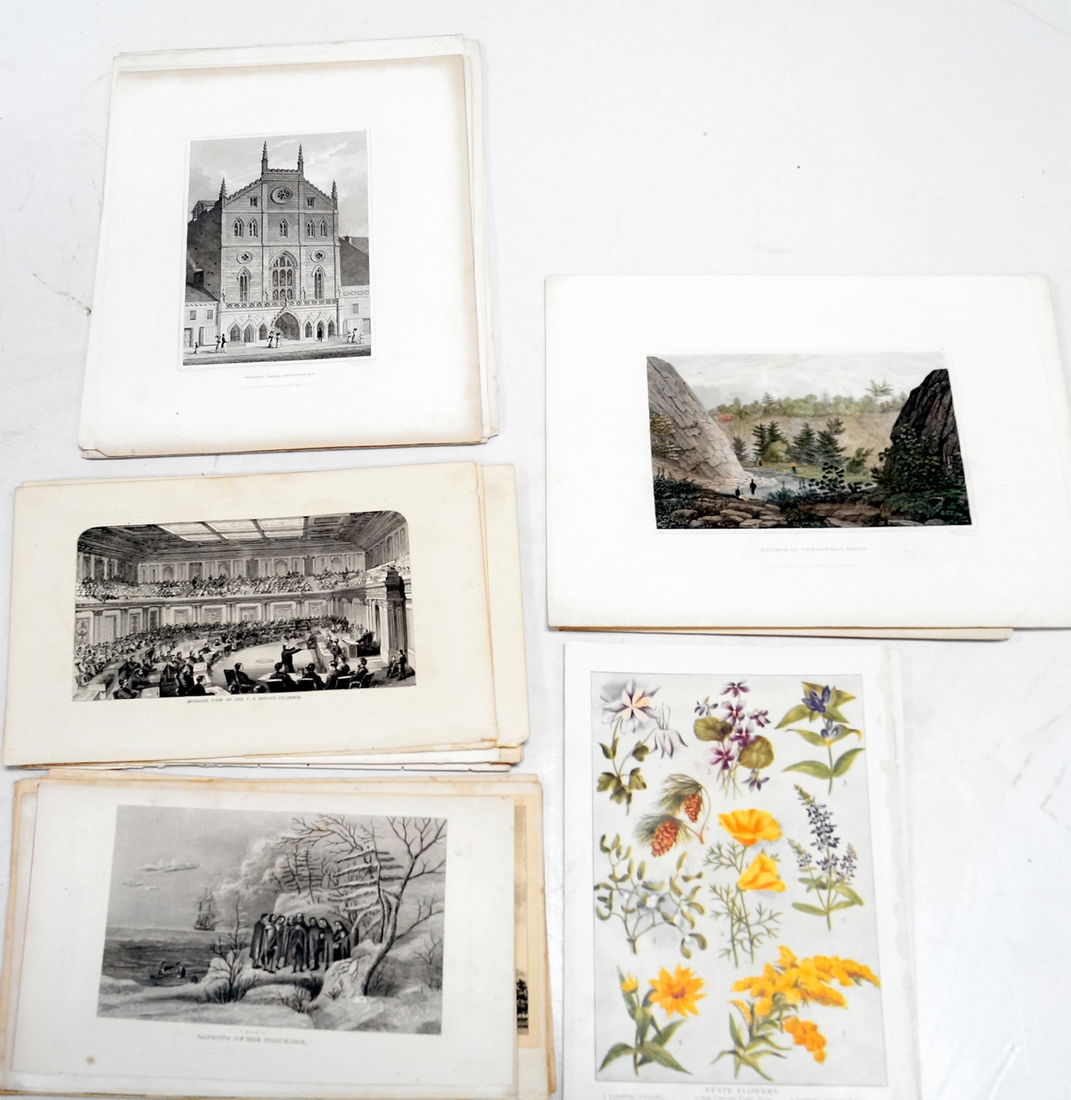 LOT ASSORTED BOOK PLATE ENGRAVINGS AND LITHOGRAPHS (1 of 4)