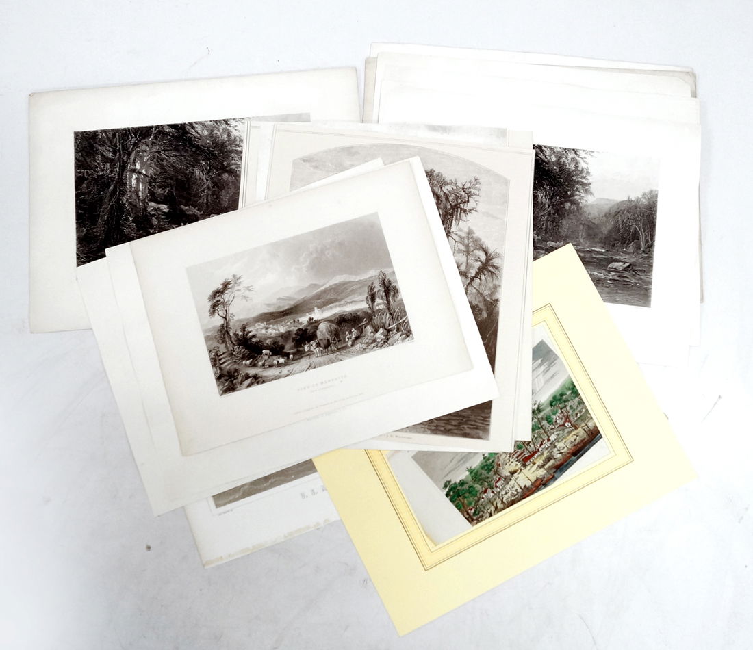 LOT ASSORTED BOOK PLATE ENGRAVINGS AND LITHOGRAPHS (1 of 3)