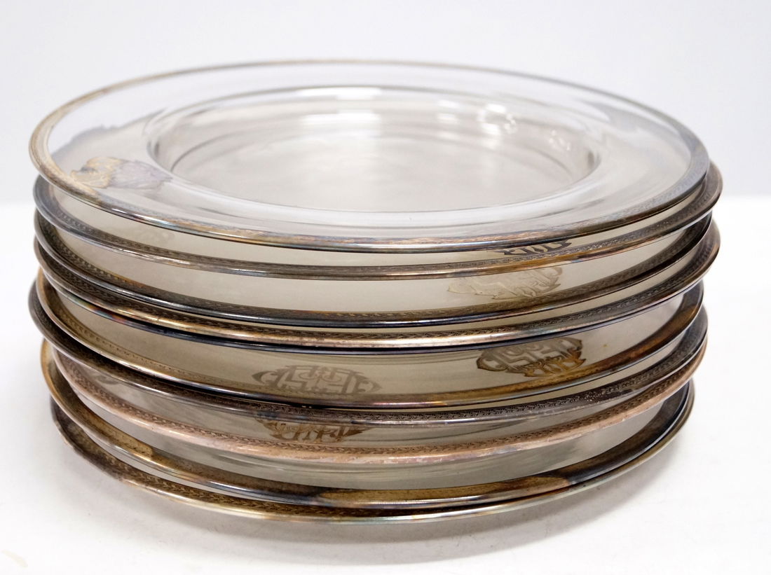 SET (10) STERLING OVERLAY AND MONOGRAMMED CRYSTAL (1 of 2)