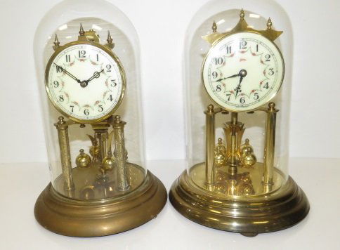 LOT (2) KUNDO BRASS ANNIVERSARY CLOCKS, C.1960. HEIGHT (1 of 3)