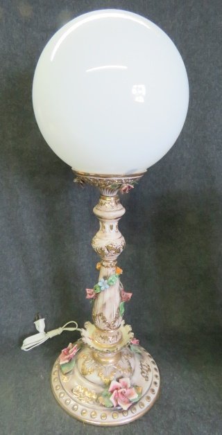 CAPO DI MONTE PORCELAIN TABLE LAMP. HEIGHT 28" (1 of 3)