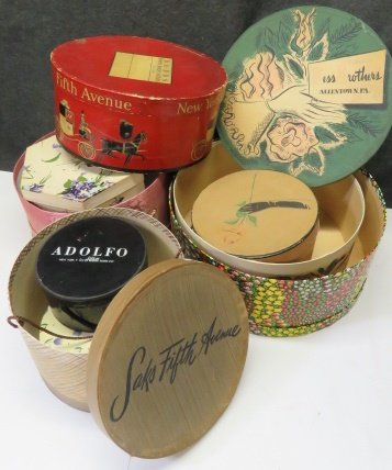 LOT ASSORTED VINTAGE HAT BOXES (1 of 1)