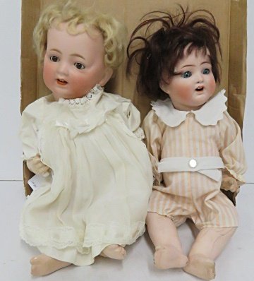 LOT (2) GERMAN & JAPANESE PORCELAIN BISQUE HEAD BABY (1 of 2)