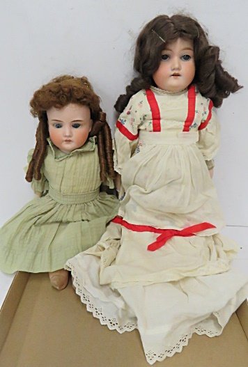 LOT (2) ANTIQUE GERMAN PORCELAIN BISQUE SHOULDER PLATE (1 of 3)