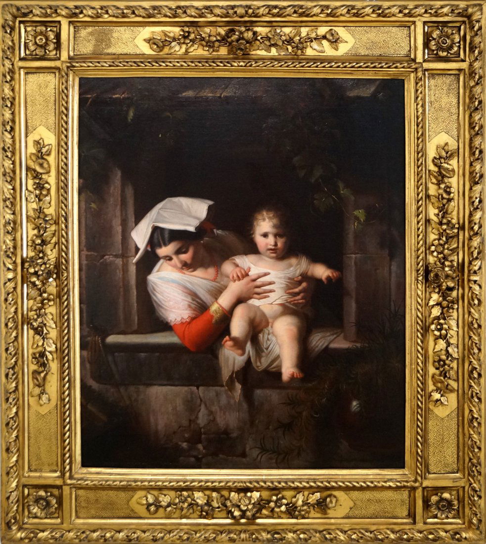ITALIAN SCHOOL (19TH CENTURY), OIL ON CANVAS, MOTHER (1 of 1)