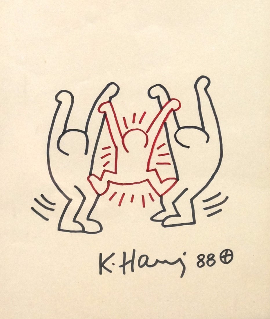 KEITH HARING (AMERICAN 1958-1990), MARKER ON BEIGE (1 of 1)