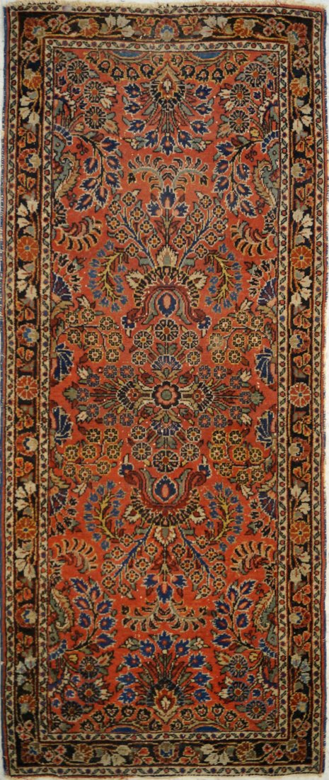 ANTIQUE HAMADAN CORRIDOR RUG. 2'9" X 6'7" (1 of 2)