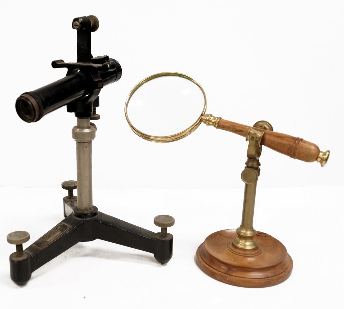 LOT (2) MAGNIFYING INSTRUMENTS INCLUDING STAND MOUNTED (1 of 2)