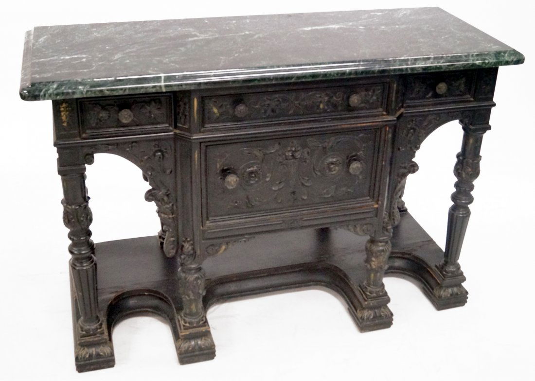 RENAISSANCE REVIVAL CARVED AND EBONIZED SERVER WITH (1 of 2)