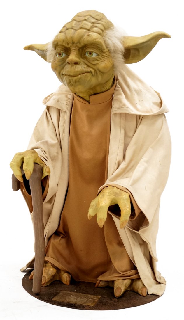 LIFE SIZE BLOCK BUSTER PROMOTIONAL FIGURE OF YODA, (1 of 4)