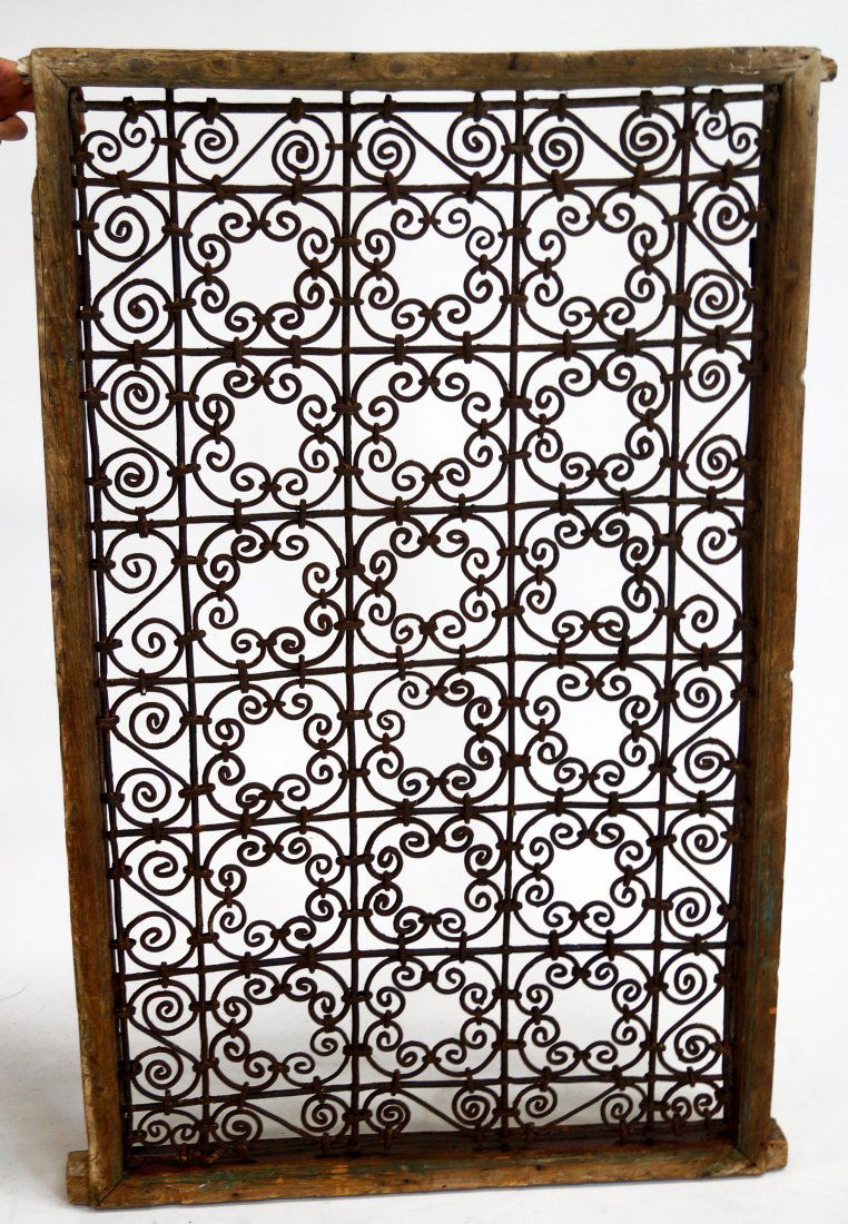 WROUGHT IRON WINDOW GRATE, 19TH CENTURY. 51 X 31" (1 of 1)