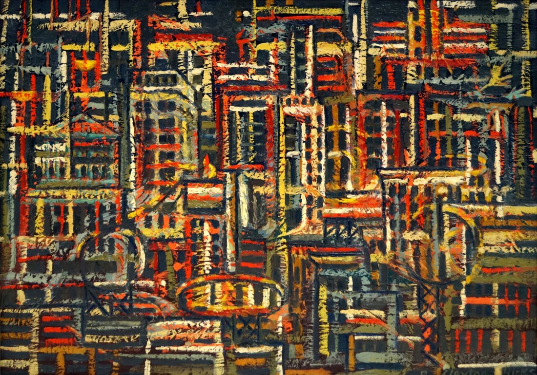 AMERICAN SCHOOL (20TH CENTURY), OIL ON CANVAS, "EAST (1 of 2)