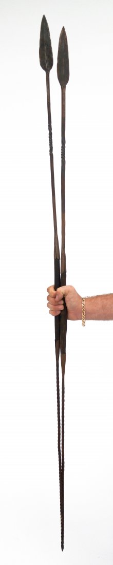 LOT (2) MASSI IRON LION SPEARS. LENGTH 66": LOT (2) MASSI IRON LION SPEARS. LENGTH 66"
