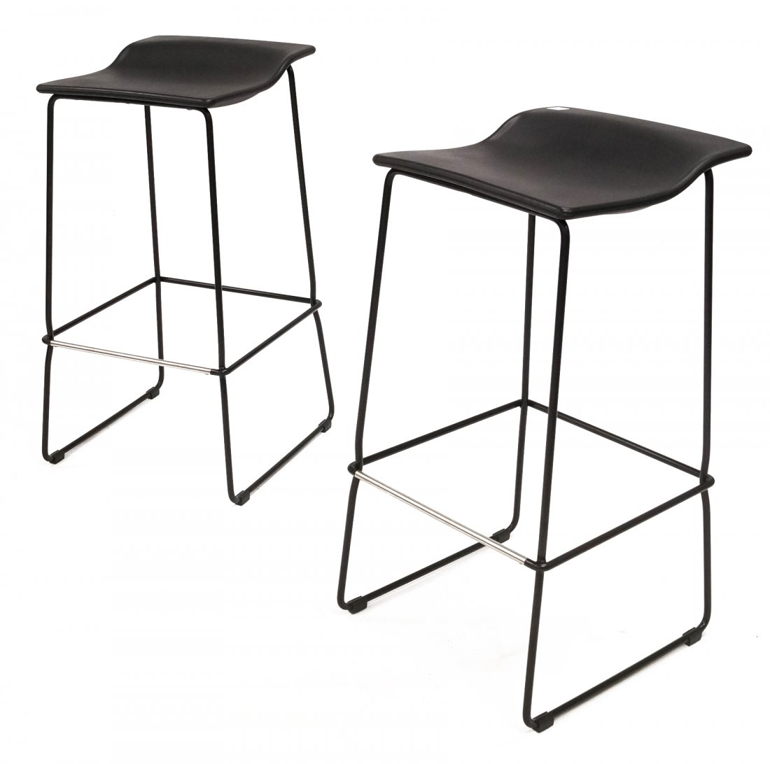 PATRICIA URQUIOLA (2008 DESIGN), PAIR "LAST MINUTE" BAR: PATRICIA URQUIOLA (2008 DESIGN), PAIR "LAST MINUTE" BAR STOOLS, BY VICCARBE. HEIGHT 31"