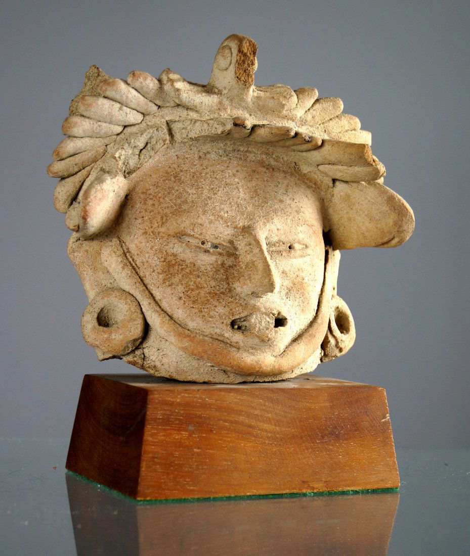 TOTONAC (VERACRUZ) TERRA COTTA FIGURAL HEAD, CLASSIC (1 of 1)
