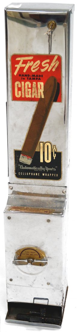 VINTAGE CIGAR 10-CENT VENDING MACHINE. HEIGHT 30 1/2" (1 of 1)