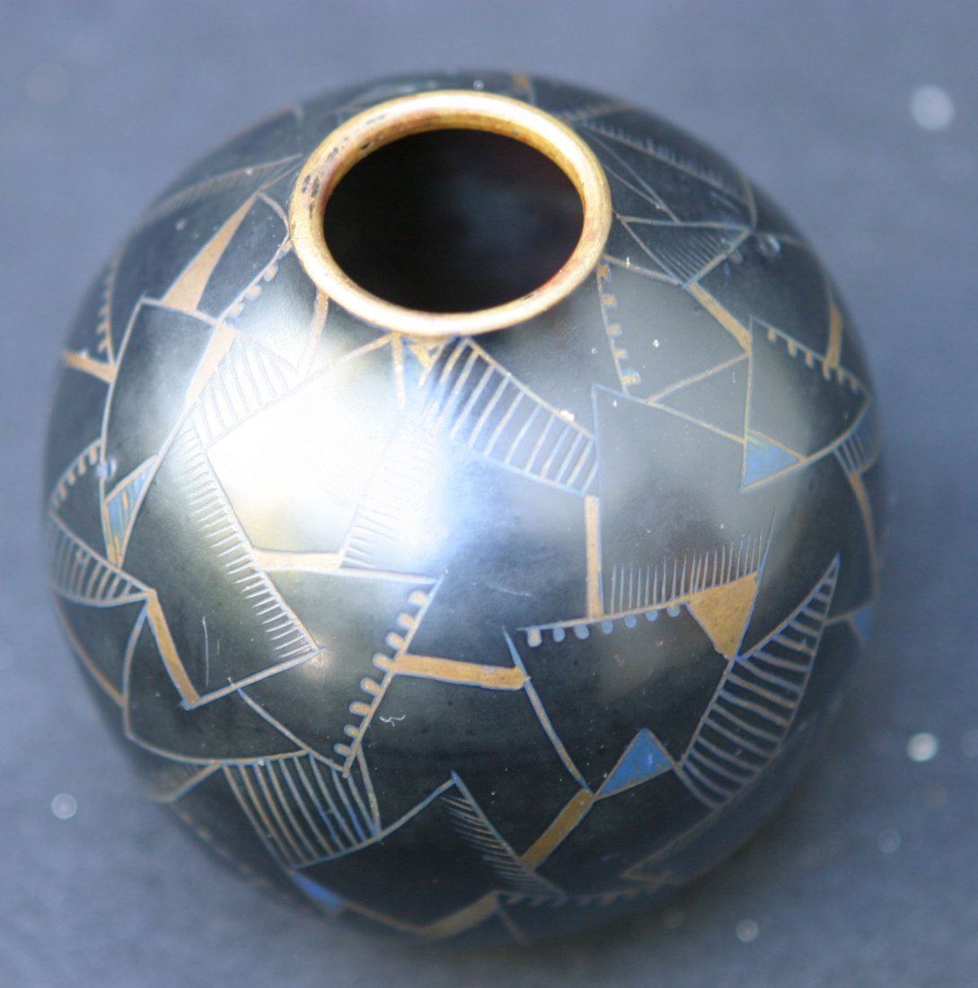 FRENCH ENAMELED COPPER VASE (1 of 4)