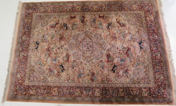 KARASTAN PERSIAN HUNT CARPET. 8'8" X 12': KARASTAN PERSIAN HUNT CARPET. 8'8" X 12'