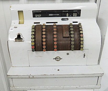 VINTAGE NATIONAL ELECTRIC CASH REGISTER. HEIGHT 21"; (1 of 4)