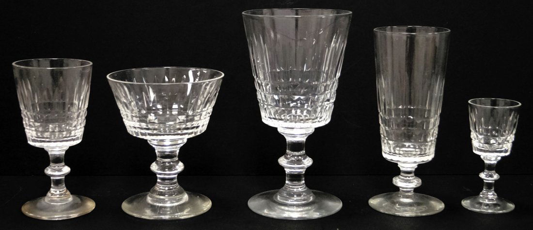 SET (57) CRYSTAL STEMWARE INCLUDING (12) WATERS, 6 1/4"; (1 of 1)