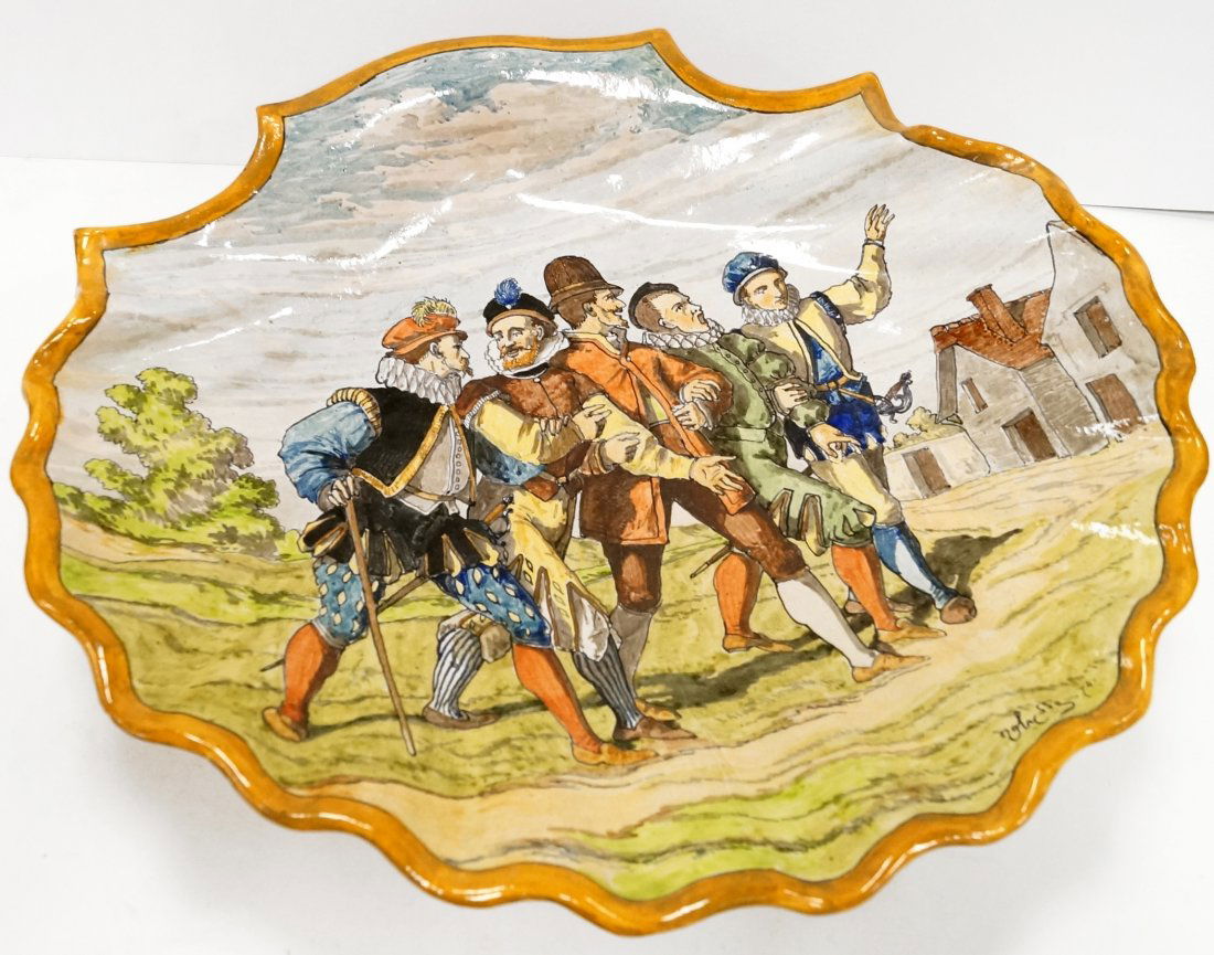 ANTIQUE ULYSSE BLOIS FRENCH FAIENCE SCALLOP-FORM (1 of 2)