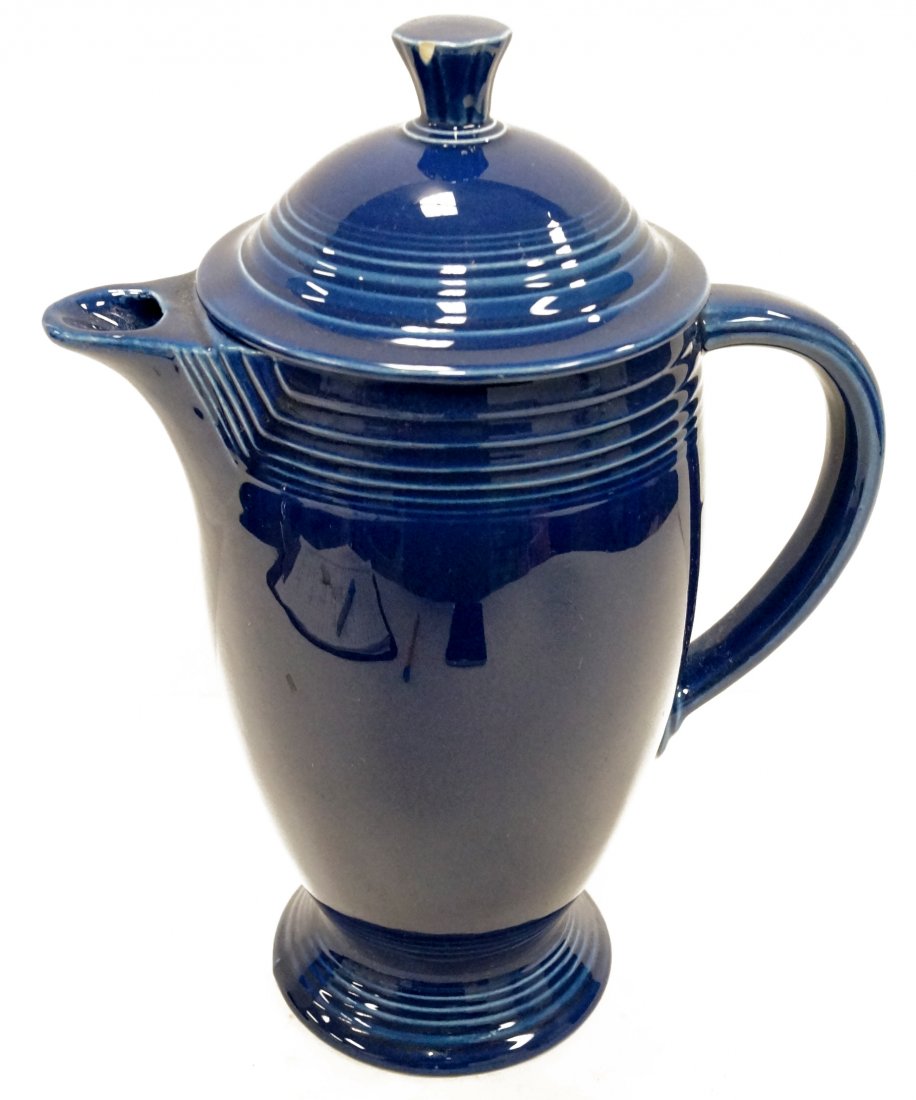 FIESTA WARE COBALT COFFEE POT. HEIGHT 10 1/4" (1 of 2)