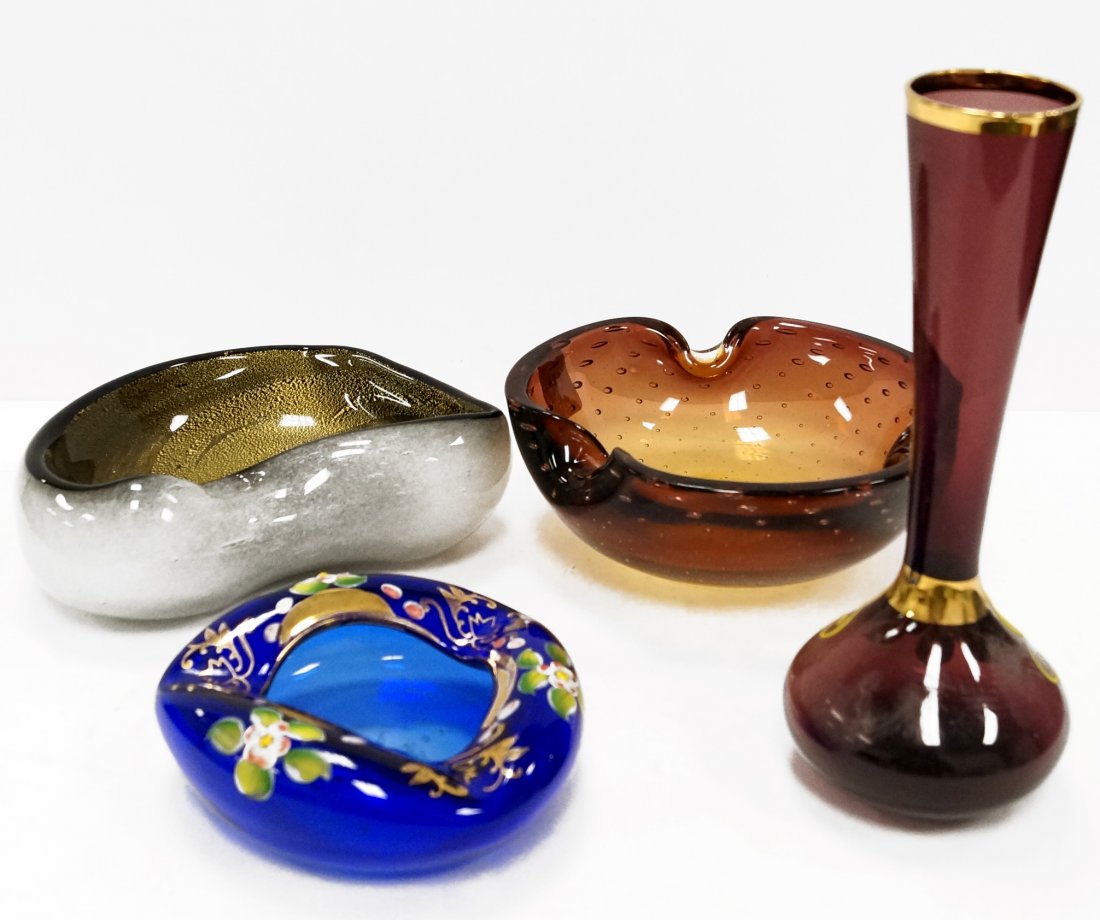 LOT (4) VINTAGE ART GLASS INCLUDING (2) MID-CENTURY (1 of 1)