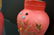 PAIR ANTIQUE PEACH BLOW GILT, ENAMELED AND JEWELED - 2