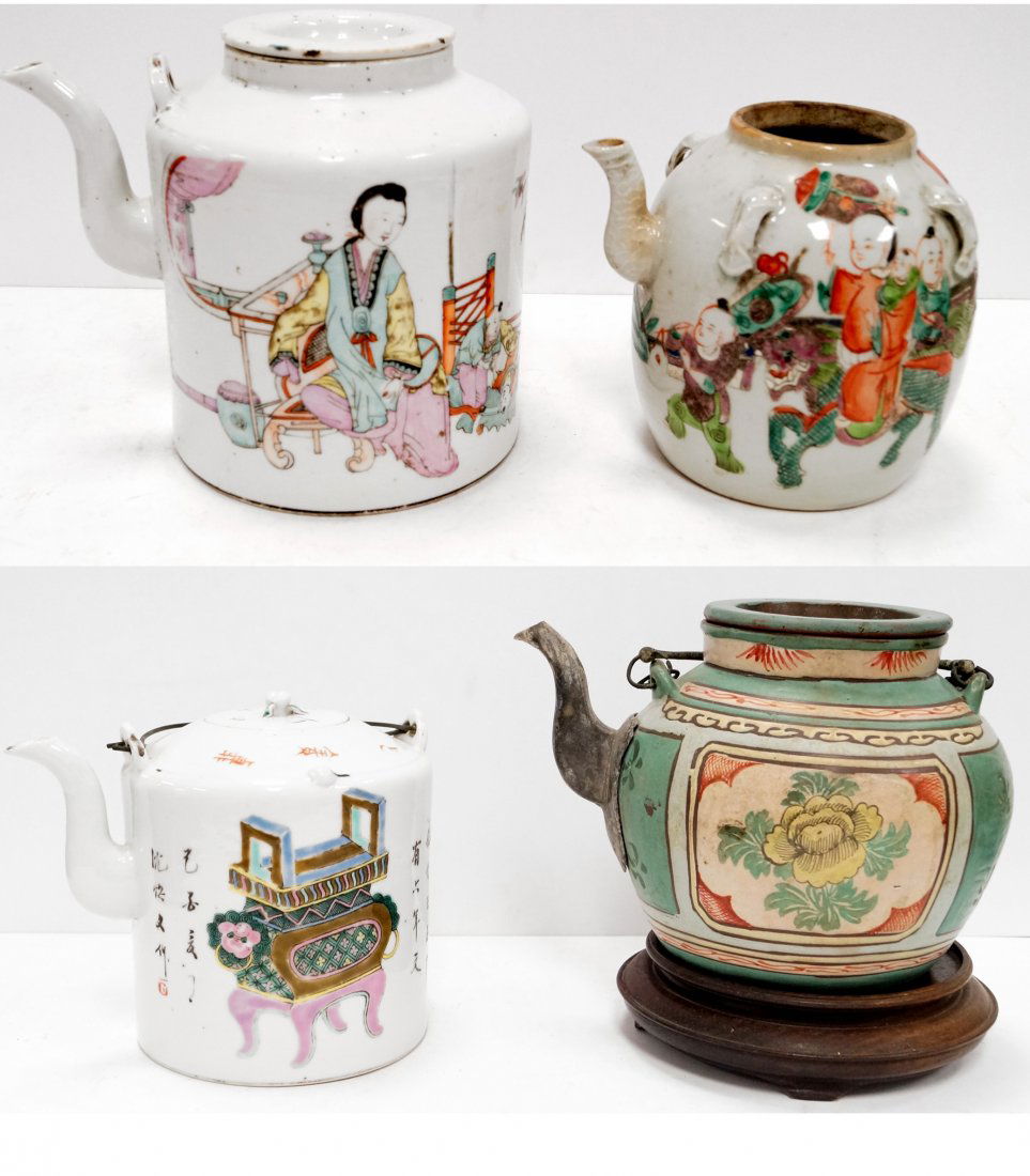 LOT (4) ASSORTED CHINESE DECORATED PORCELAIN/I-HSING (1 of 1)