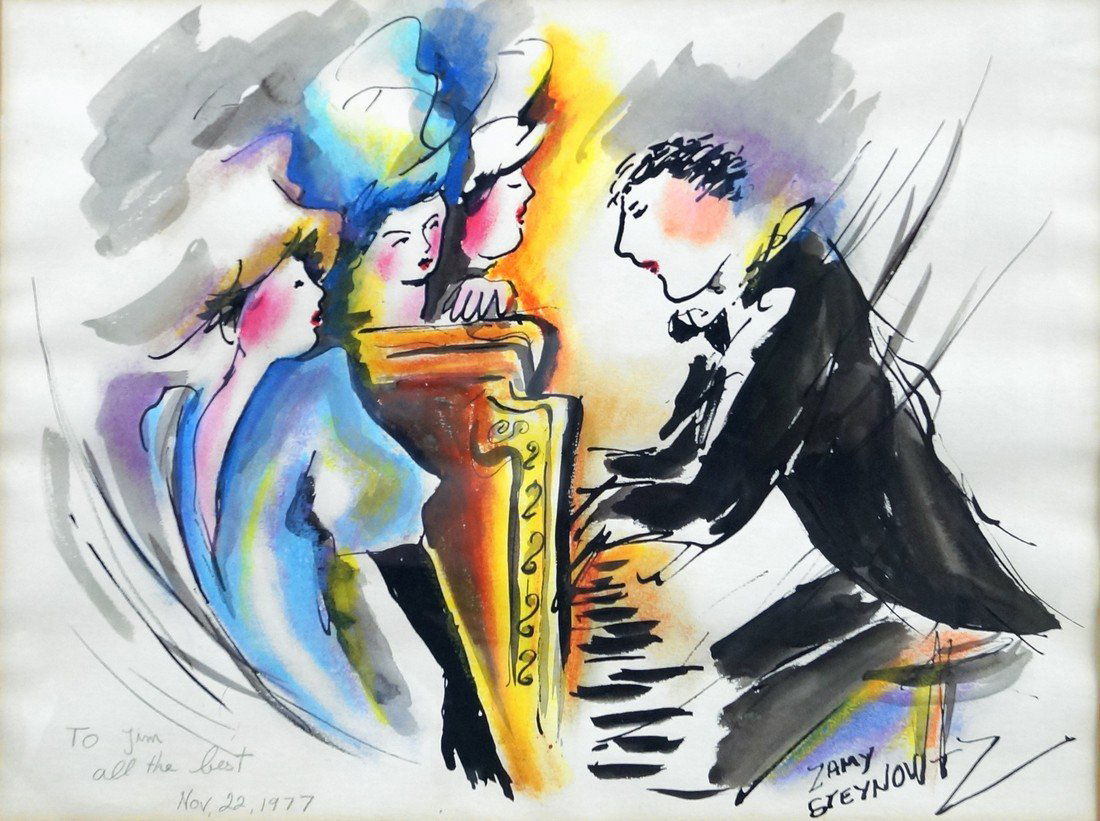 ZAMY STEYNOVITZ (POLAND/ISRAEL 1951-2000), WATERCOLOR (1 of 2)