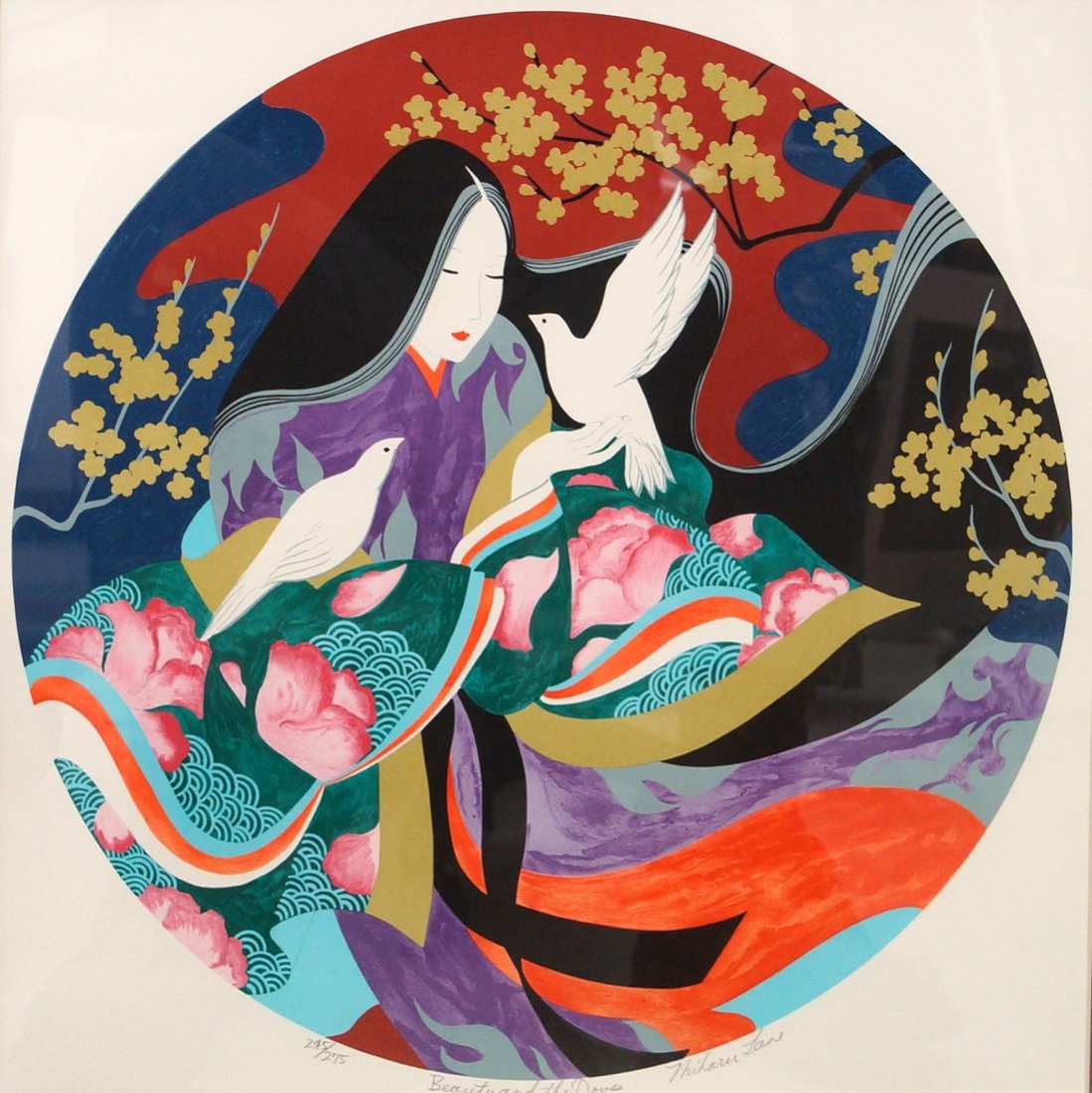 MIHARU LANE (AMERICAN 20TH CENTURY), SERIGRAPH, "BEAUTY (1 of 2)