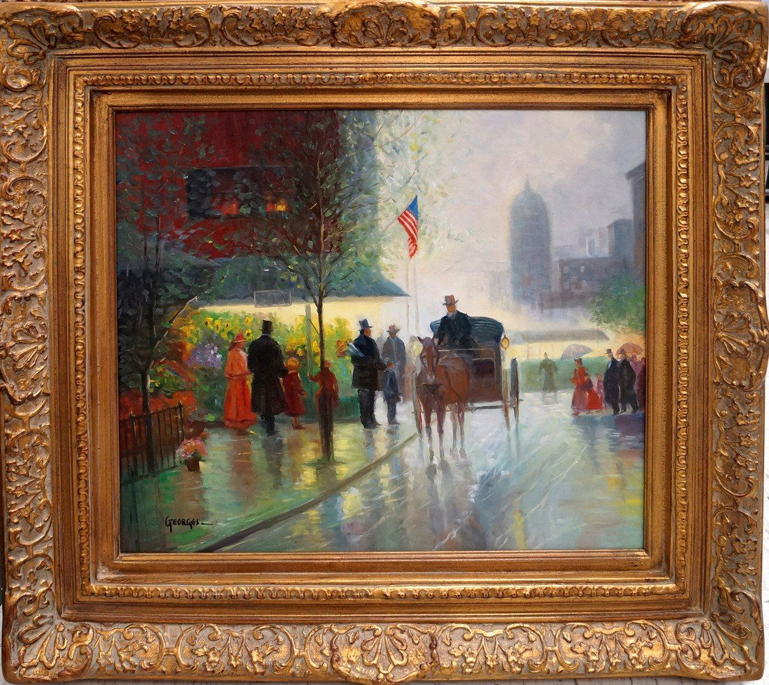 AMERICAN SCHOOL (20TH CENTURY), OIL ON CANVAS, NEW YORK (1 of 3)