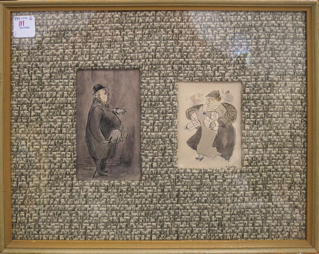 AARON SOPHER (AMERICAN 1905-1972), LOT (2) INK AND (1 of 1)