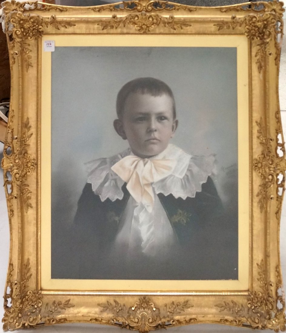 TINTED PHOTOGRAPH OF A YOUNG BOY, SIGNED. FRAMED AND: TINTED PHOTOGRAPH OF A YOUNG BOY, SIGNED. FRAMED AND GLAZED-29 X 25 1/2"