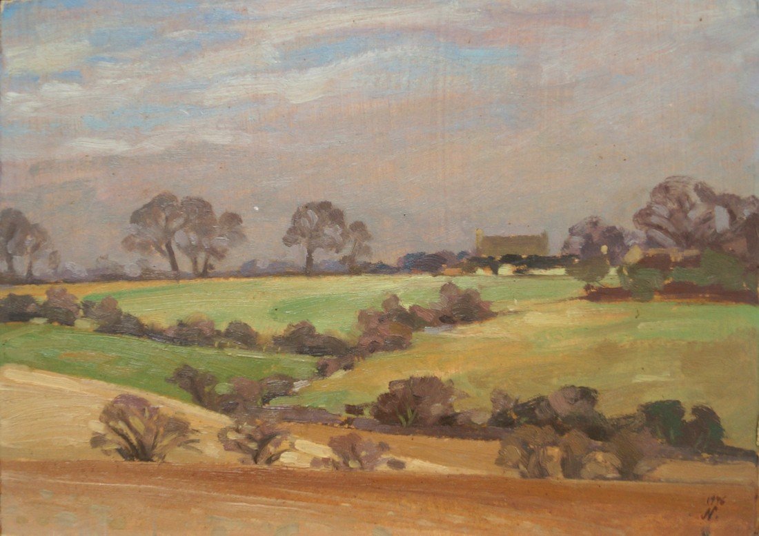 BRITISH SCHOOL (20TH CENTURY), OIL ON PAPER LAID ON (1 of 2)