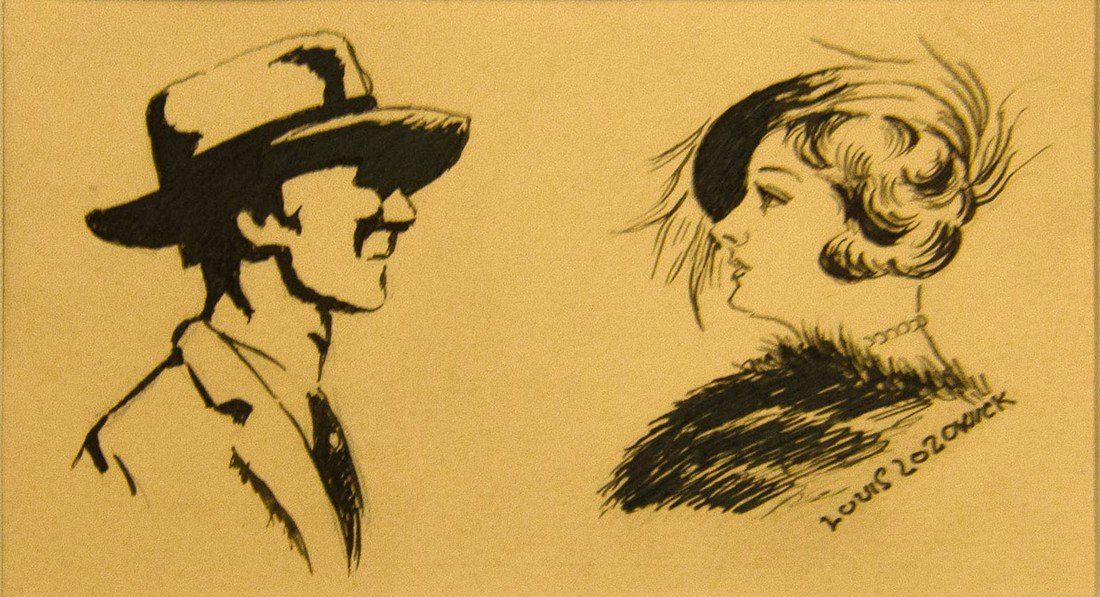 LOUIS LOZOWICK (AMERICAN 1892-1973), INK ON PAPER, (1 of 3)