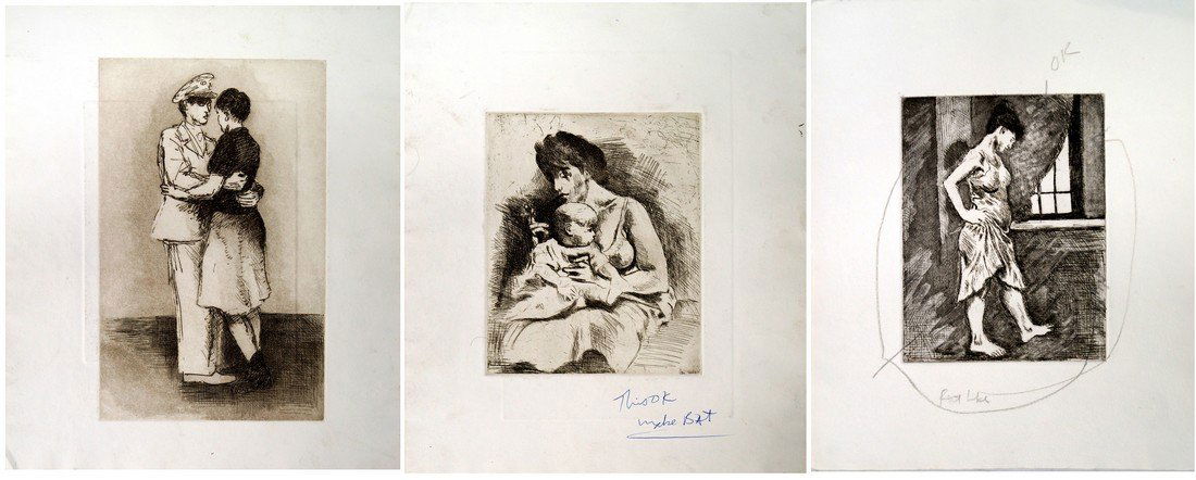 RAPHAEL SOYER (US/RUSSIAN 1899-1987), LOT (2) ETCHINGS, (1 of 1)