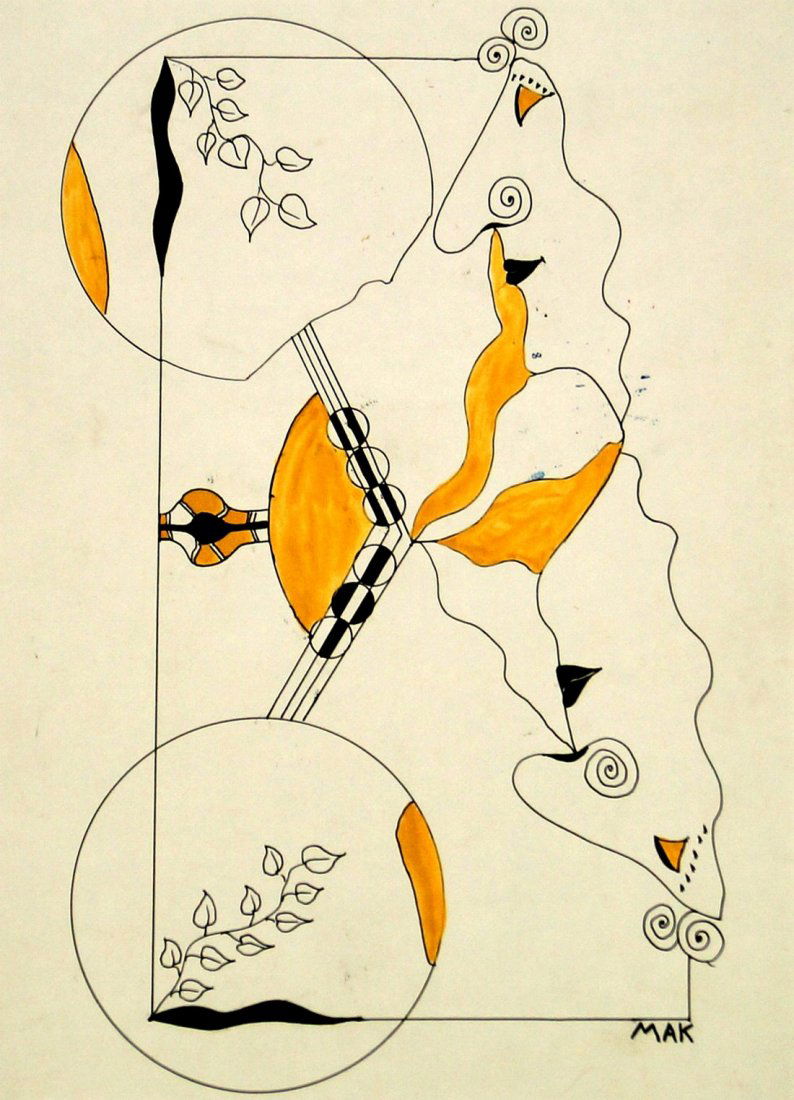 FRENCH SCHOOL (20TH CENTURY), INK AND GOUACHE ON PAPER, (1 of 1)