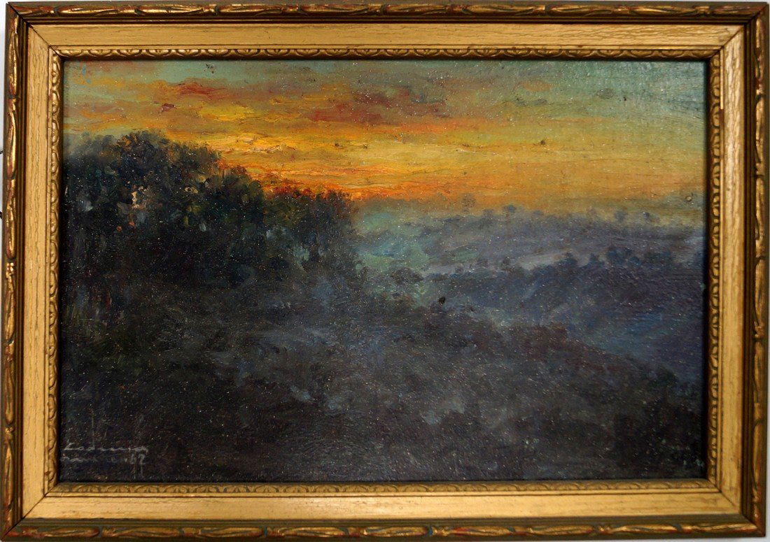 AMERICAN SCHOOL (20TH CENTURY), OIL ON MASONITE, (1 of 2)