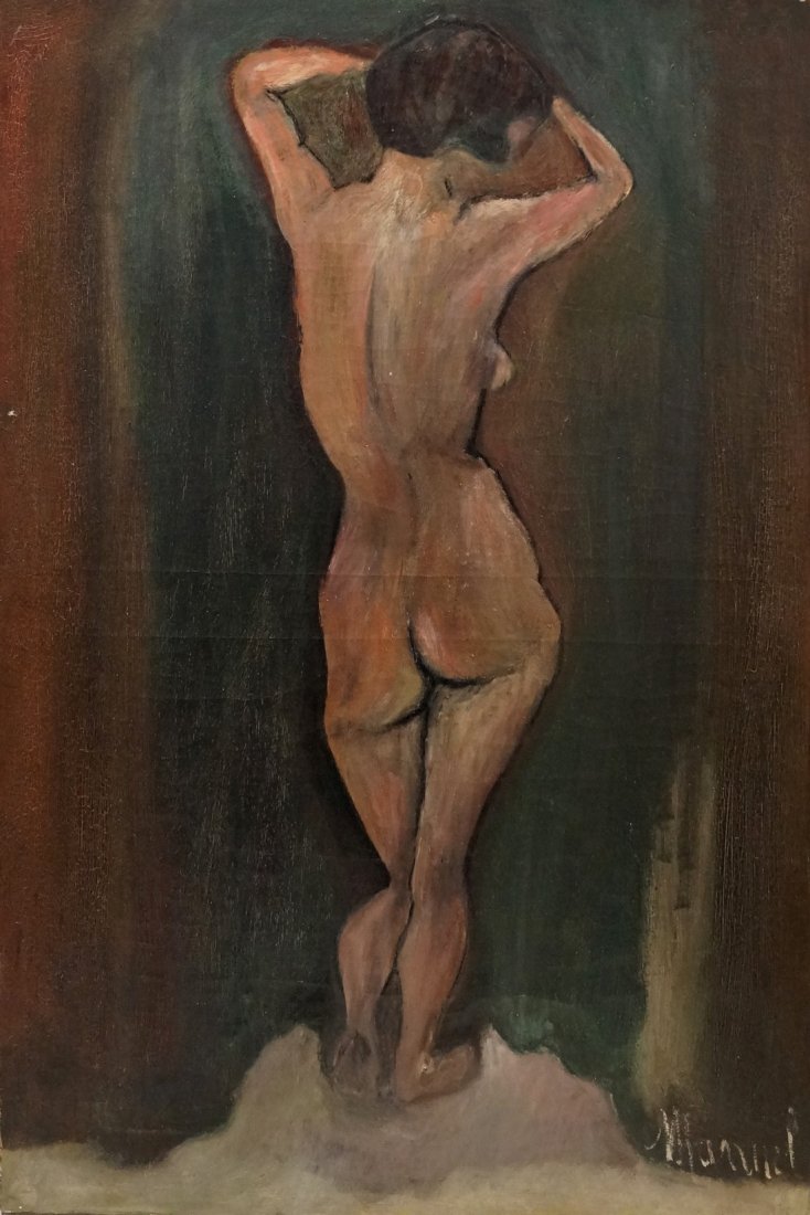 BOCCINI MANUEL (ITALY/AMERICAN 1890-1962), OIL ON: BOCCINI MANUEL (ITALY/AMERICAN 1890-1962), OIL ON CANVAS, NUDE STUDY, SIGNED C.1930. 32 X 24 1/2"